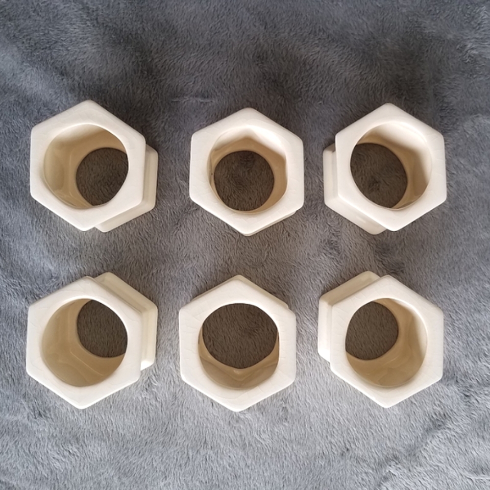 Mid-Century Modern Porcelain French Napkin Rings - Picture 11 of 13